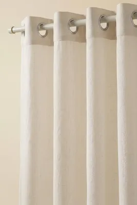 Produktbild von LENNY Vorhang 140x250 cm Creme Leinenoptik halbtransparent mit Ringen, 200 g/m²