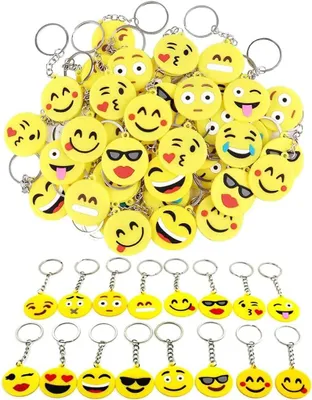 Imagen del producto de Llaveros con emojis, 30 unidades, resistentes al agua, para llaves y bolsos