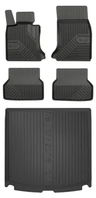 Imagen del producto de Alfombrillas de goma + bandeja de maletero para BMW Seria 5 E61 2003-2010 (familiar) – juego de 5 piezas, , a medida – Wielganizator