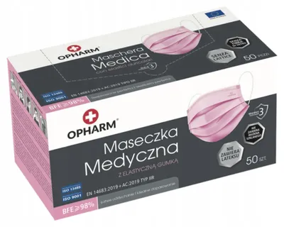 Produktbild von Opharm Typ IIR Medizinische Masken 50 Stück Rosa