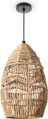 Produktbild von Pendelleuchte Wohnzimmer Boho Korbleuchten Pendellampe Rattan Hängeleuchte