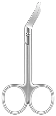 Stoffschere aus Edelstahl, 11 cm, gebogen, kompakt