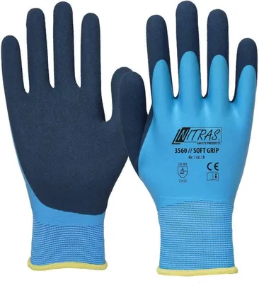Produktbild von Arbeitshandschuhe | 72 Paar Nitras Soft Grip Strickhandschuhe | Gr. 7 - 11