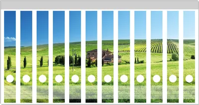 Produktbild von Wallario Ordnerrücken Sticker, selbstklebend für schmale Ordner, 12 Stück, Motiv Farm in der Toskana