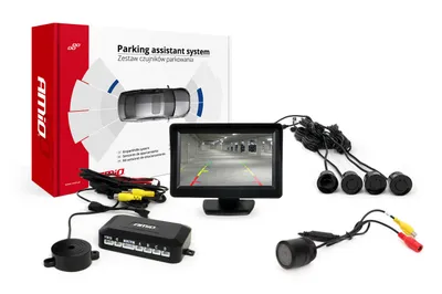 Obrázok produktu pre AMiO Parkovací asistent TFT01 4,3” s kamerou HD-301 IR , 4-senzorové, čierne