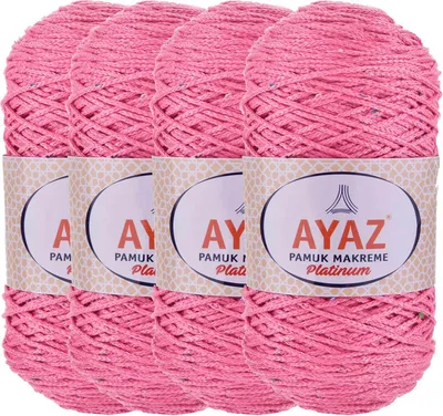 4x250g Garn Pamuk Makreme Platinum pink