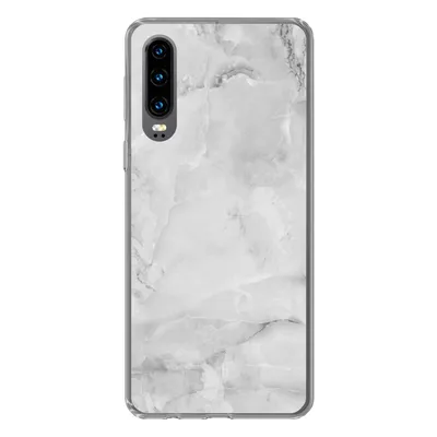 Produktbild von MuchoWow® Handyhülle Schutzhülle Hülle für Huawei P30 Marmor - Stein - Weiß - Grau - Marmoroptik Silikon Softcase Handy Hülle - Kartenbesitzer