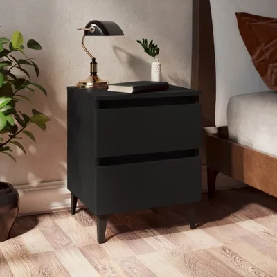 Obrázok produktu pre vidaXL Nočný stolík čierny 40x35x50 cm Materiál drevo