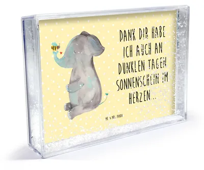 Produktbild von Mr. & Mrs. Panda Bilderrahmen Elefant Biene - Gelb Pastell - Geschenk, Jahrestag, Acrylglasrahmen, Lustige Sprüche, Liebe, Deko-Bilderrahmen, Hochzeitsgeschenk