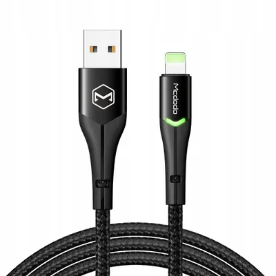 Produktbild von Mcdodo Usb Blitz Schnelles Ladekabel 36W Für Iphone 13 14 1M Geführt Schwarz