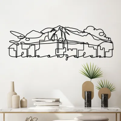 Immagine prodotto di Wallity, Losangeles- DYU1138, Nero, Altre decorazioni per la casa, 120 x 39 x 1,5 cm, 100% metallo