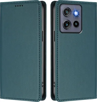 Produktbild von Handyhülle für Motorola Edge 60 Neo/Edge 50 Neo, Kunstleder Klapphülle Stoßfeste Magnetische Hülle mit Ständer Grün
