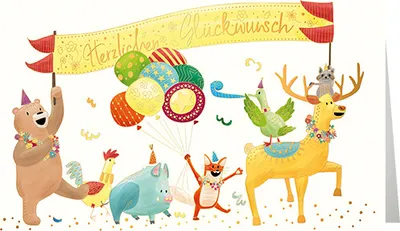 Produktbild von Geburtstag - Glückwunschkarte im Format 11,5 x 17 cm mit Umschlag