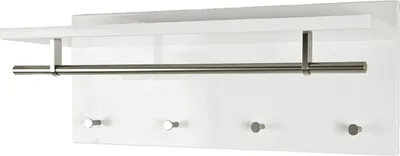 Produktbild von HAKU Möbel Wandgarderobe 42317 weiß Holz 4 Haken 75,0 x 30,0 cm