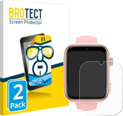 Produktbild von 2x Für Akumaka 4G Kids Smartwatch Schutzfolie BROTECT Displayschutz Display Schutz Folie Klar Transparent