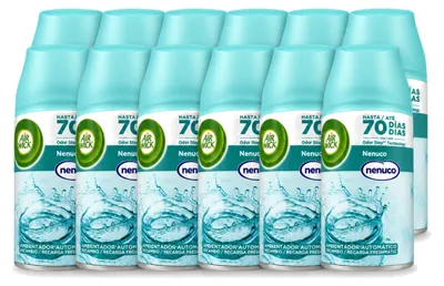 Zdjęcie produktu dla 12 sztuk wkładów do automatycznego dyfuzora Air Wick Freshmatic, zapach Nenuco, pojemność 250 ml - zestaw ekonomiczny