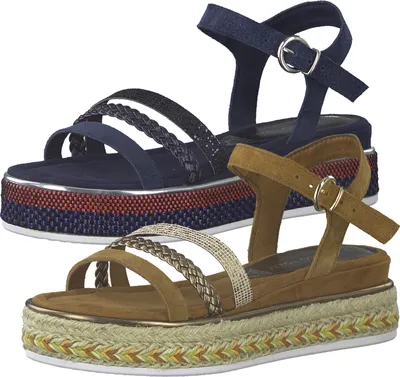 Produktbild von MARCO TOZZI Damen Sandaletten Keilabsatz Sandalen Plateau 2-28735-26, Größe:41 EU, Farbe:Blau