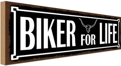 Produktbild von vianmo Holzschild 10x27 cm Biker for life Sport Hobby