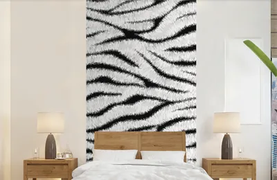 Produktbild von Tiermuster-Wandtapete - Zebra - Weiß - Breite 120 cm x Höhe 240 cm