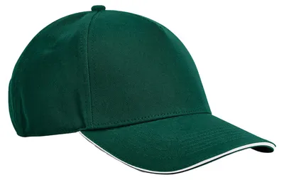 Image de Beechfield - Casquette de baseball « EarthAware Classic » à visière sandwich FK2246 (taille unique) (vert bouteille/blanc)