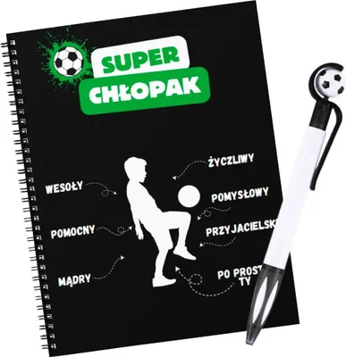 Obrázek produktu pro Sada zápisníku a pera 'Super Boy', černá