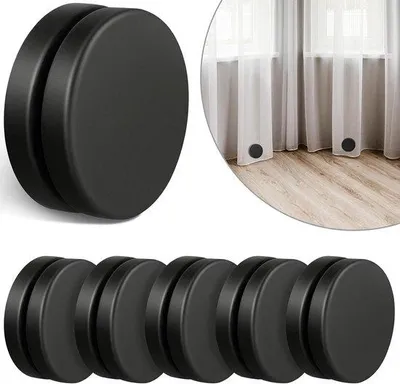 Produktbild von Rundes magnetisches Vorhangset, wasserdicht, schwarz, 6-teilig