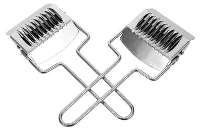 Produktbild von 2 Stück Manuelle Edelstahl Nudelroller und Cutter für Gleichmäßiges Schneiden von Teig