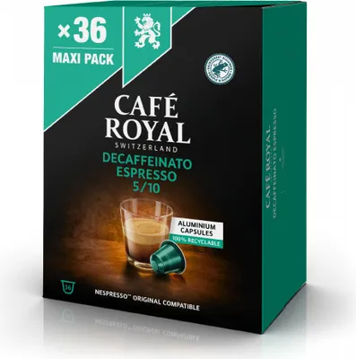 Produktbild von Café Royal Espresso bez kofeinu 36 Kapseln Alu