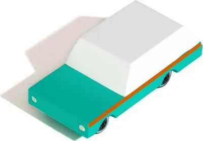 Produktbild von Candylab Holzspielzeugauto - Design Rennwagen grün teal