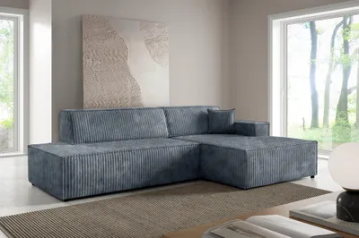 Produktbild von Masseno Ecksofa TESSO L-S mit Schlaffunktion L-Form, Sofa mit Bettkasten, Wohnzimmersofa, Couch, Soffa, Bettsofa, Couchgarnitur- Grau, TILIA 85