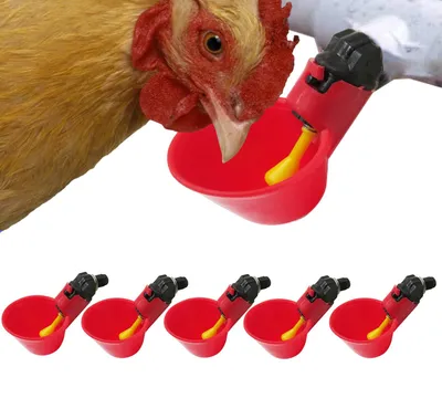 6er-Set automatische Trinknäpfe für Geflügel, Kunststoff, 8,5 cm