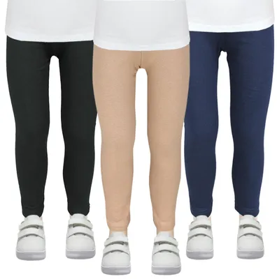 Produktbild von TupTam Mädchen Leggings Herbst Leggins Winterleggings Thermoleggins 3er Pack, Farbe: Schwarz / Dunkelblau / Beige, Größe: 140