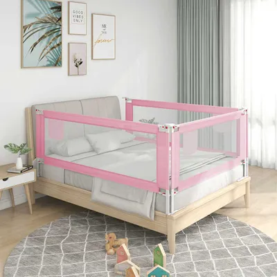 Produktbild von vidaXL Kleinkind-Bettschutzgitter Rosa 200x25 cm Stoff