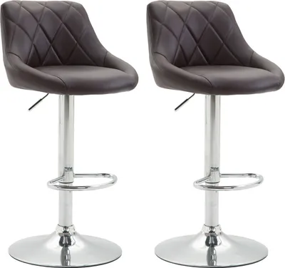 Produktbild von CLP 2er Set Barhocker Lazio Kunstleder höhenverstellbar und 360 Grad drehbar braun