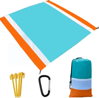 Produktbild von Ultraleichte wasserfeste Campingmatte mit Aufbewahrungstasche Sandfreie Strandmatte Picknickdecke Sanddichte Stranddecke