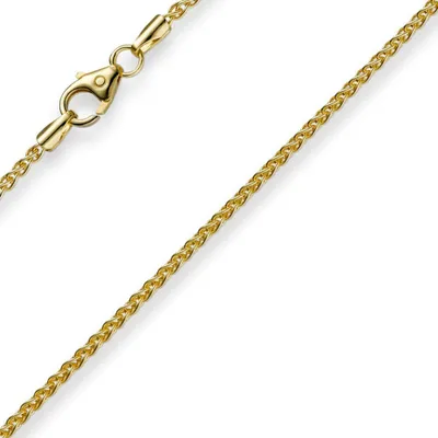 Produktbild von 1,5mm Zopfkette Kette Collier aus 750 Gold Gelbgold Goldkette 40cm