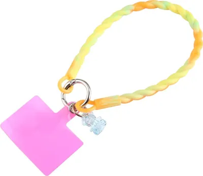 Image de Sangle universelle en nylon pour étuis de téléphone portable, couleur : orange et jaune
