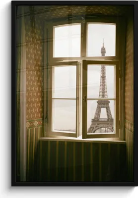 Produktbild von MuchoWow® MuchoWow® Gerahmtes Poster Blick auf den Eiffelturm in Paris 60x90 cm - Poster mit zchwarzem Bilderrahmen - Kunst