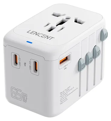 Zdjęcie produktu dla Adapter podróżny - Uniwersalny - 65 W - GaN III - 4 wymienne wtyczki