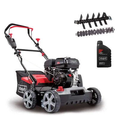 Produktbild von Scheppach Benzin Vertikutierer SC50Vario inkl. Motoröl - 40cm Arbeitsbreite | Tiefe -15 bis +5 mm | Vario-Antrieb