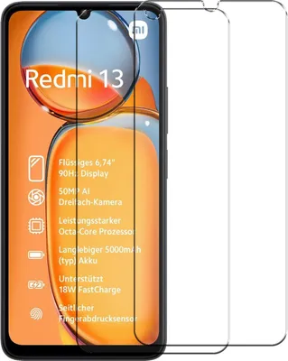 Produktbild von 2x Conie Glasfolie für Xiaomi Redmi 13 / Poco M6 Displayschutz Folie Panzer Glas Premium Schutzfolie Set Blasenfrei