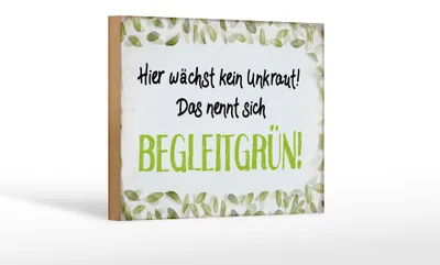 Produktbild von Holzschild Spruch 18x12cm wächst kein Unkraut Begleitgrün