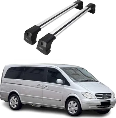 Image de Barres de toit transversales pour Mercedes Vito W639 2003-2014 noir gris