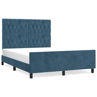 Obrázok produktu pre Posteľ bez matraca tmavomodrý 140x200 cm zamat