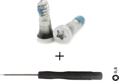 Produktbild von 2x iPhone 7 / Plus + Gehäuseschraube Pentalobe Schraube Set  Silber