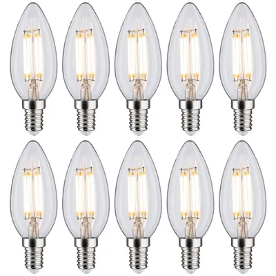 Produktbild von 10 x Paulmann LED Filament Kerzen 4,5W = 40W E14 klar 470lm warmweiß 2700K