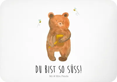 Produktbild von Mr. & Mrs. Panda magnet Bär Honig - Weiß - Geschenk, Kühlschrankmagnet, Teddy, haftmagnet, Notizhalter, Partner, whiteboardmagnet, Liebe, Honigbär, zettelhalter