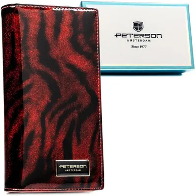 Obrázok produktu pre Peterson dámska peňaženka z prírodnej a ekologickej kože červená RFID 19 cm