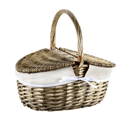 Produktbild von KESPER Einkaufskorb mit Textileinsatz 40 x 28 cm Weide 17695