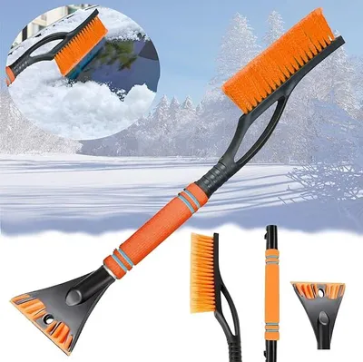Produktbild von 2in1 Schneebürste und Eiskratzer,Eiskratzer Auto,Eiskratzer Auto mit Besen,Abnehmbarer Schneebesen Auto,Werkzeug zur Schneeräumung mit Ergonomischem Schaumstoffgriff für Autos. (huang)